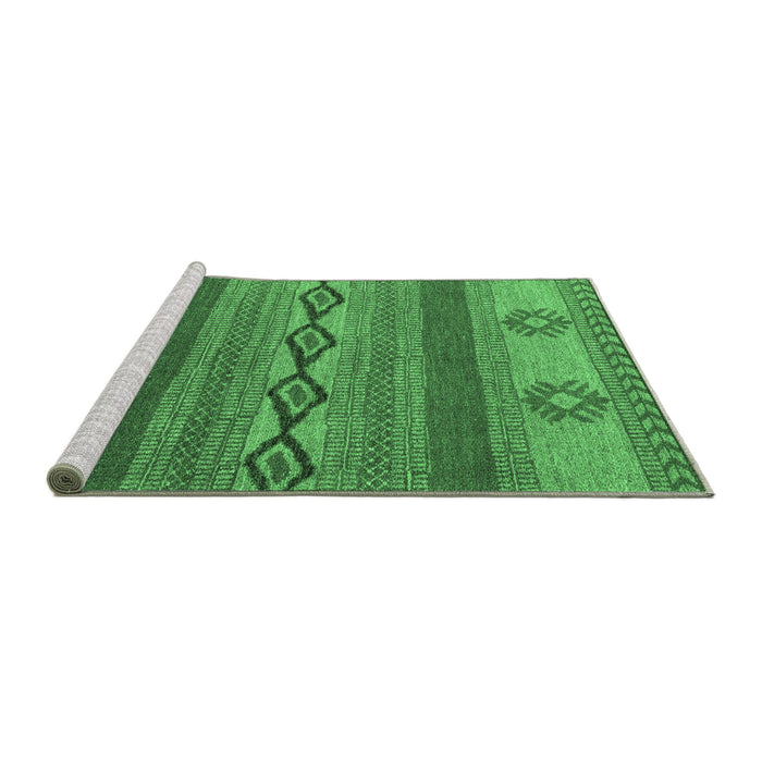 Sideview of Machine Washable Abstract Emerald Green Modern Area Rugs, wshabs4845emgrn
