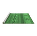 Sideview of Machine Washable Abstract Emerald Green Modern Area Rugs, wshabs4845emgrn