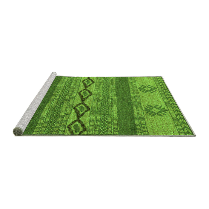 Sideview of Machine Washable Abstract Green Modern Area Rugs, wshabs4845grn