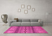 Machine Washable Abstract Pink Modern Rug in a Living Room, wshabs4845pnk