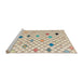 Sideview of Machine Washable Abstract Camel Brown Rug, wshabs4846