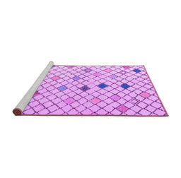 Sideview of Machine Washable Solid Purple Modern Area Rugs, wshabs4846pur