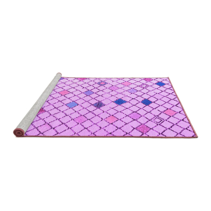 Sideview of Machine Washable Solid Purple Modern Area Rugs, wshabs4846pur