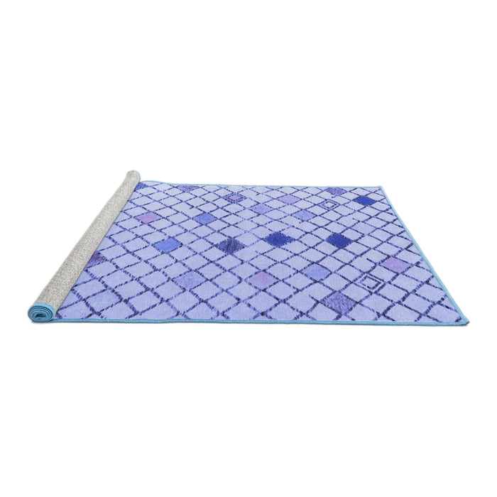 Sideview of Machine Washable Solid Blue Modern Rug, wshabs4846blu