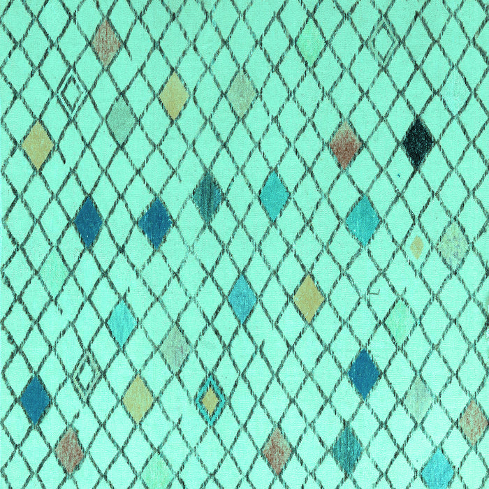 Square Machine Washable Solid Turquoise Modern Area Rugs, wshabs4846turq