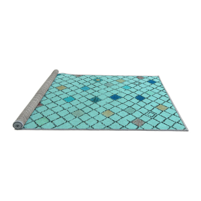 Sideview of Machine Washable Solid Light Blue Modern Rug, wshabs4846lblu