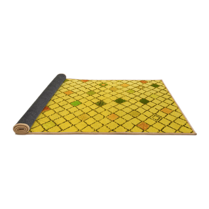 Sideview of Solid Yellow Modern Rug, abs4846yw
