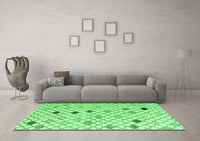 Machine Washable Solid Emerald Green Modern Rug, wshabs4846emgrn