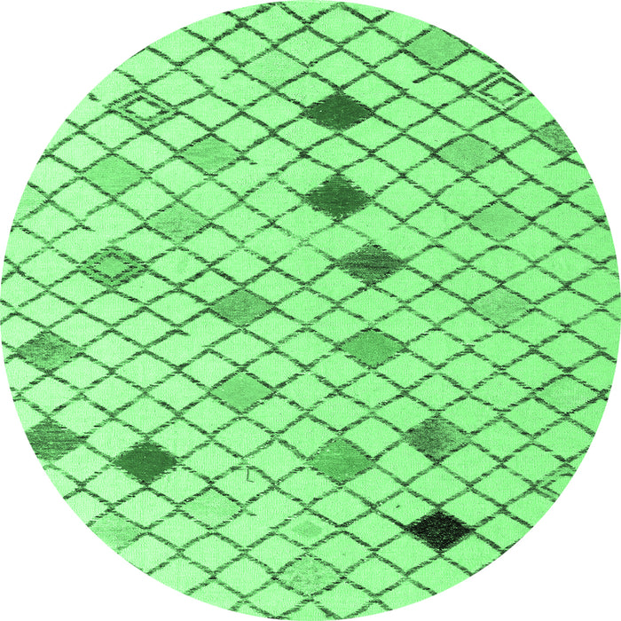 Round Machine Washable Solid Emerald Green Modern Area Rugs, wshabs4846emgrn