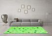 Machine Washable Solid Green Modern Area Rugs in a Living Room,, wshabs4846grn