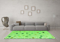 Machine Washable Solid Green Modern Rug, wshabs4846grn