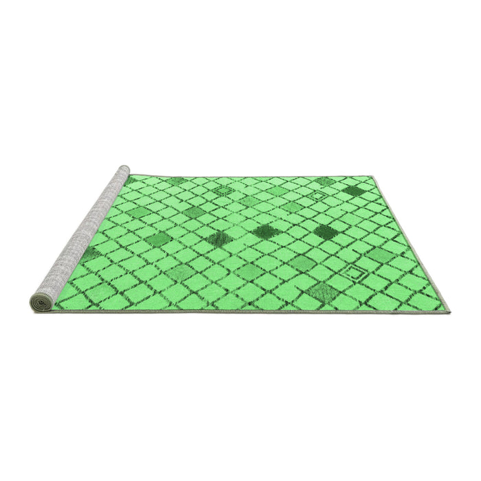 Sideview of Machine Washable Solid Emerald Green Modern Area Rugs, wshabs4846emgrn