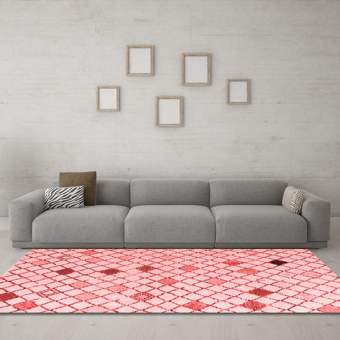 Modern Red Washable Rugs