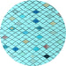 Round Solid Light Blue Modern Rug, abs4846lblu