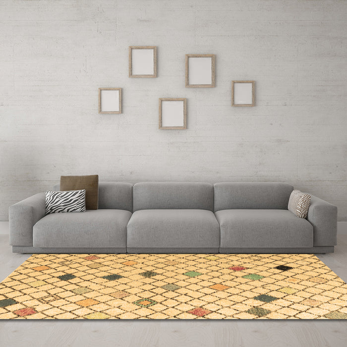 Machine Washable Solid Brown Modern Rug in a Living Room,, wshabs4846brn