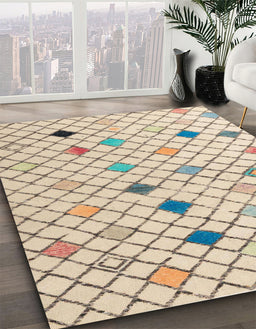 Machine Washable Abstract Camel Brown Rug in a Family Room, wshabs4846