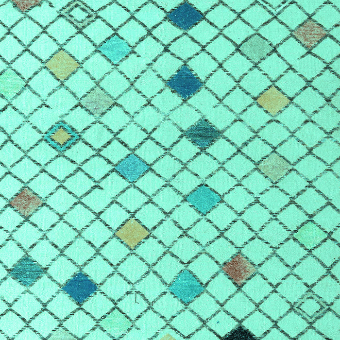 Machine Washable Solid Turquoise Modern Area Rugs, wshabs4846turq