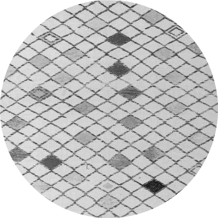 Round Machine Washable Solid Gray Modern Rug, wshabs4846gry