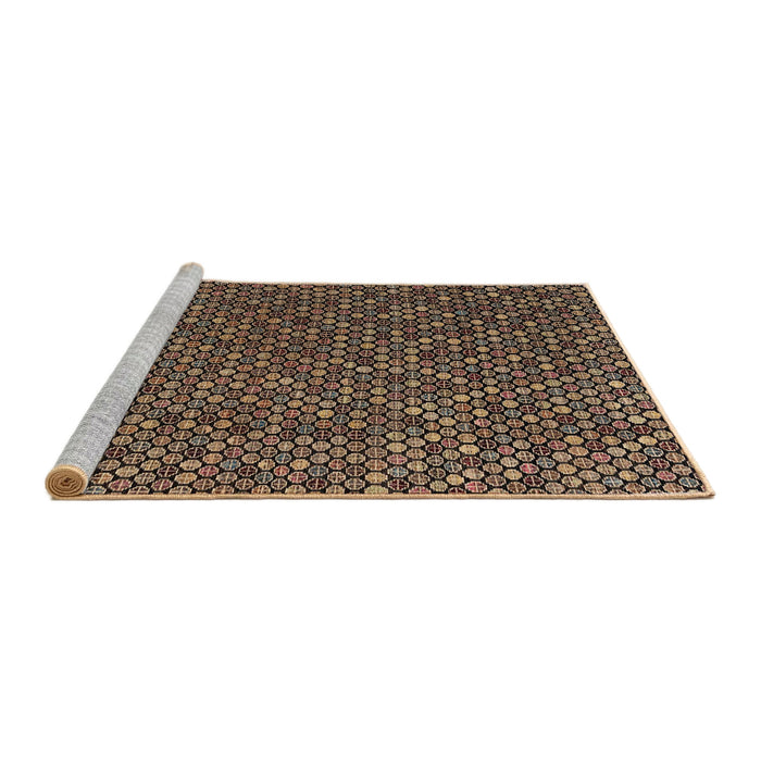 Sideview of Machine Washable Abstract Orange Brown Rug, wshabs4847