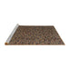 Sideview of Machine Washable Abstract Orange Brown Rug, wshabs4847