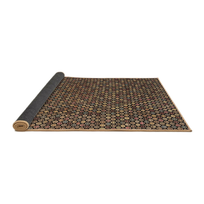 Sideview of Abstract Orange Brown Modern Rug, abs4847