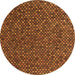 Round Abstract Orange Modern Rug, abs4847org