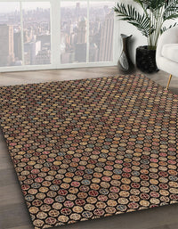 Abstract Orange Brown Modern Rug, abs4847