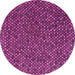 Round Machine Washable Abstract Pink Modern Rug, wshabs4847pnk