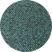 Round Abstract Light Blue Modern Rug, abs4847lblu