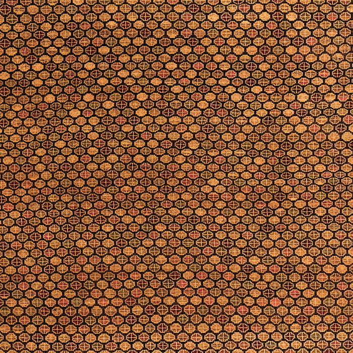 Square Machine Washable Abstract Orange Modern Area Rugs, wshabs4847org