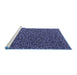 Sideview of Machine Washable Abstract Blue Modern Rug, wshabs4847blu