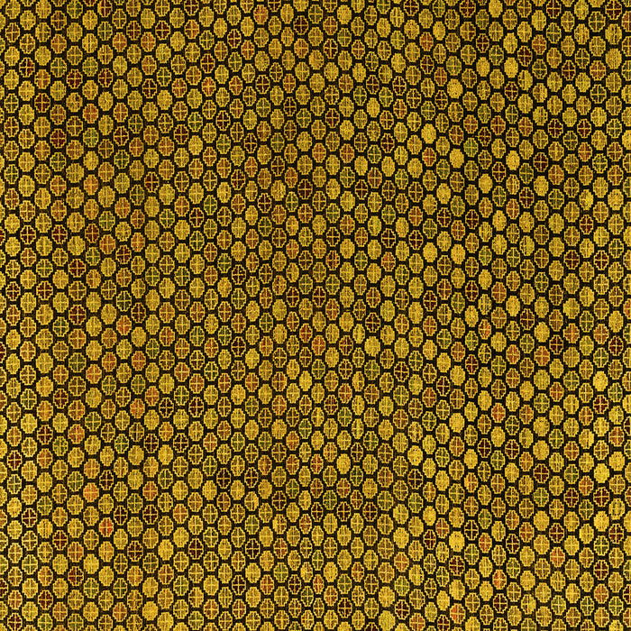 Square Abstract Yellow Modern Rug, abs4847yw