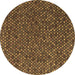 Round Machine Washable Abstract Brown Modern Rug, wshabs4847brn