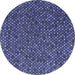 Round Machine Washable Abstract Blue Modern Rug, wshabs4847blu