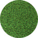 Round Abstract Green Modern Rug, abs4847grn