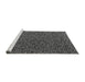 Sideview of Machine Washable Abstract Gray Modern Rug, wshabs4847gry