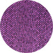 Round Machine Washable Abstract Purple Modern Area Rugs, wshabs4847pur