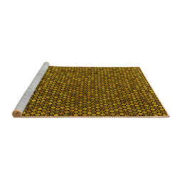 Sideview of Machine Washable Abstract Yellow Modern Rug, wshabs4847yw