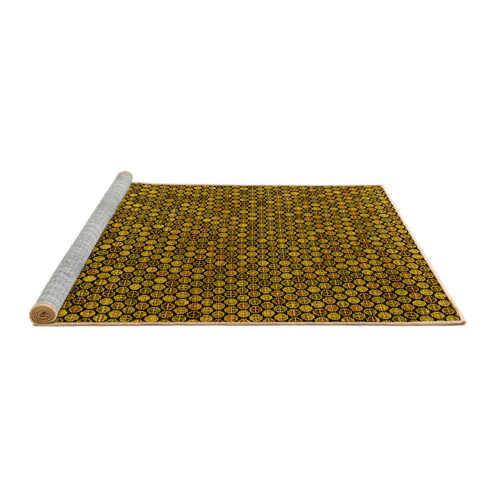 Sideview of Machine Washable Abstract Yellow Modern Rug, wshabs4847yw