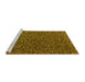 Sideview of Machine Washable Abstract Yellow Modern Rug, wshabs4847yw