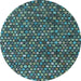 Round Abstract Light Blue Modern Rug, abs4848lblu