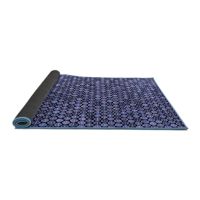Sideview of Abstract Blue Modern Rug, abs4848blu
