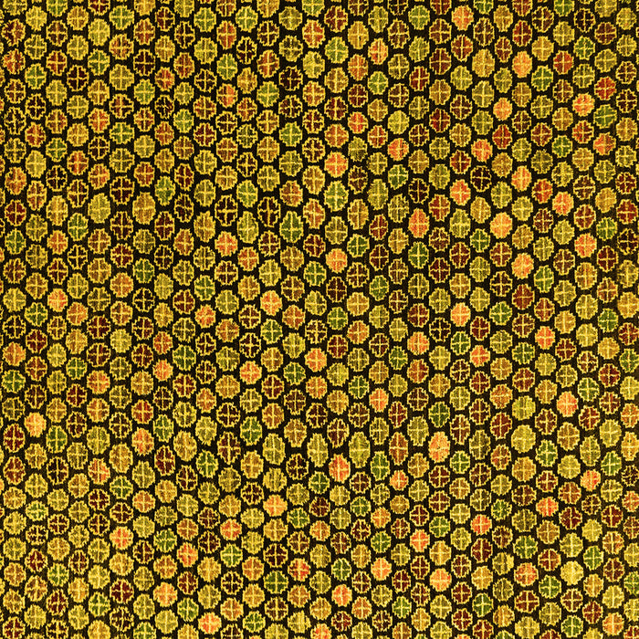 Square Machine Washable Abstract Yellow Modern Rug, wshabs4848yw