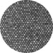 Round Abstract Gray Modern Rug, abs4848gry