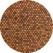 Round Abstract Orange Modern Rug, abs4848org