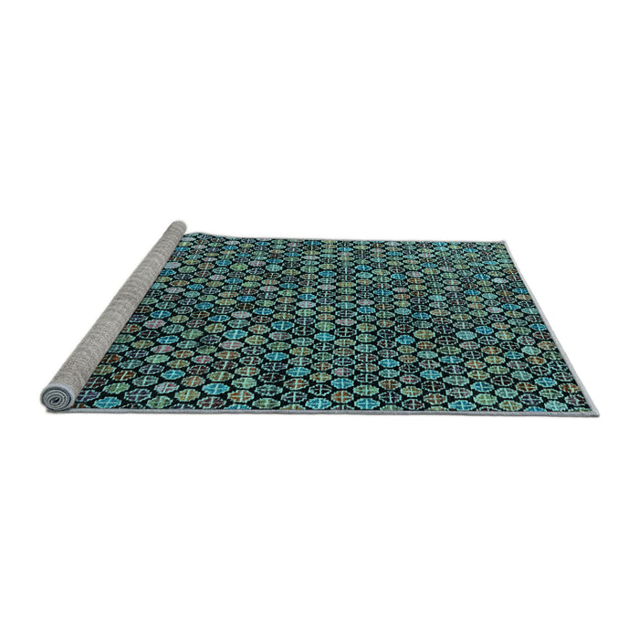 Sideview of Machine Washable Abstract Light Blue Modern Rug, wshabs4848lblu
