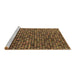 Sideview of Machine Washable Abstract Brown Modern Rug, wshabs4848brn