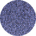 Round Abstract Blue Modern Rug, abs4848blu