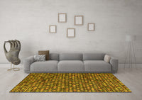 Machine Washable Abstract Yellow Modern Rug, wshabs4848yw