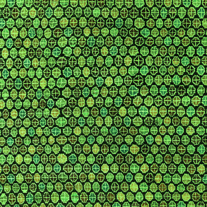 Machine Washable Abstract Green Modern Area Rugs, wshabs4848grn
